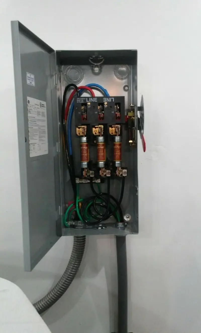 Three-phase disconnect switch installed for Electrical Wiring & Rewiring in Tolland